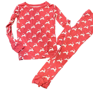 Little One Shop reindeer bamboo pajama set, 5t